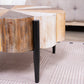 Rustic Manufactured Wood Flower-Shaped Coffee Table with Metal Legs