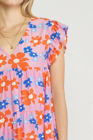 Entro - Floral Tiered Babydoll Dress