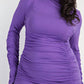 The Curve La - Plus Size All Over Shirred Mock Neck Dress