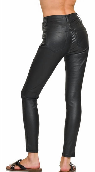 Zenana - Faux Me Once Leather Coated Skinny