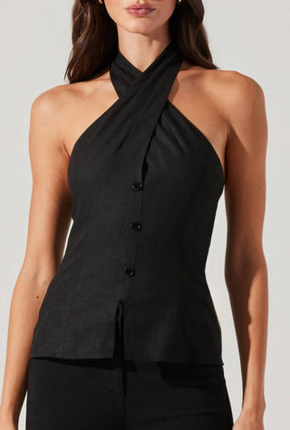 Astr - Yaritza Crossover Linen Blend Vest