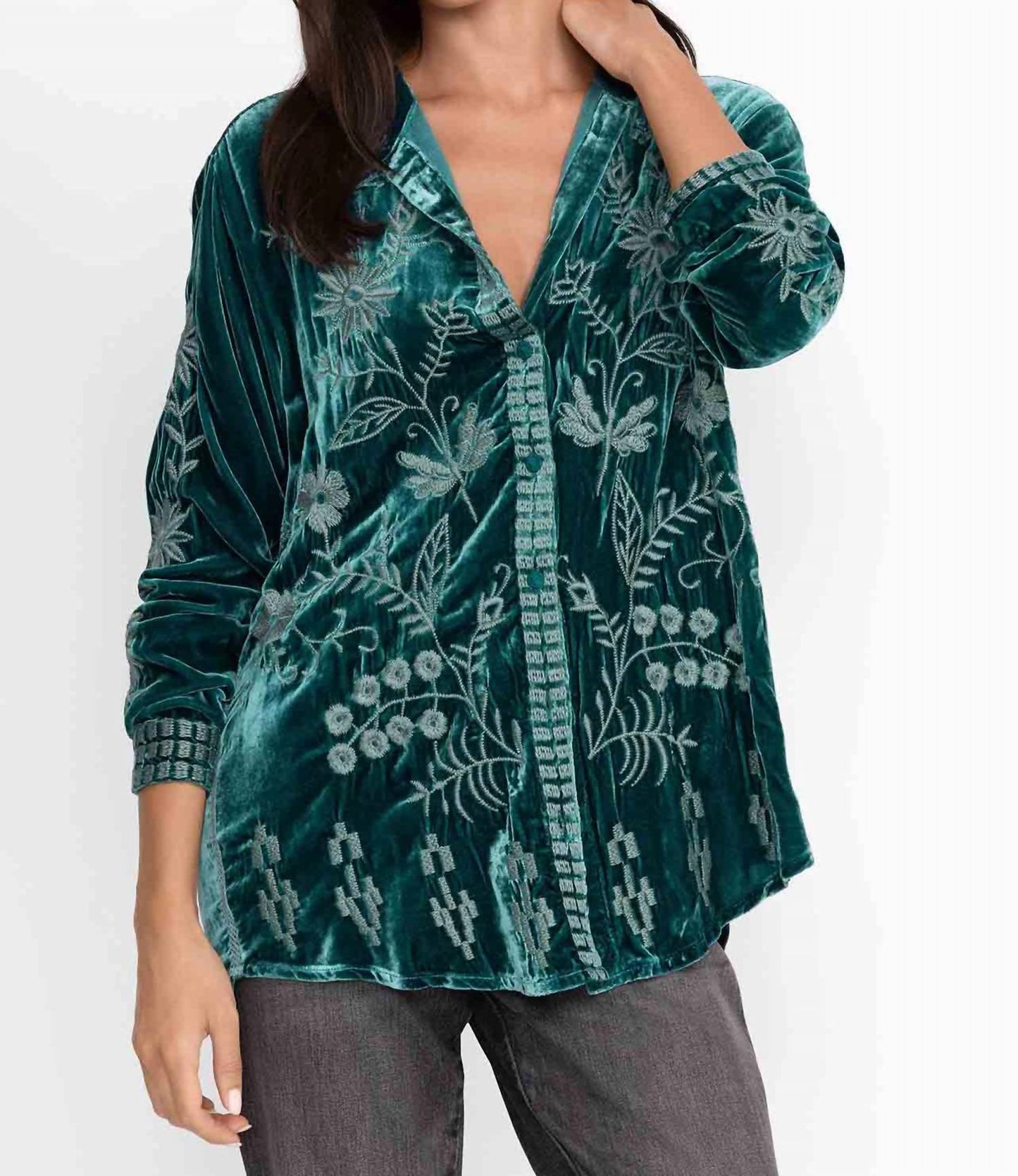 Johnny Was - Georgina Velvet Oversized Shirt