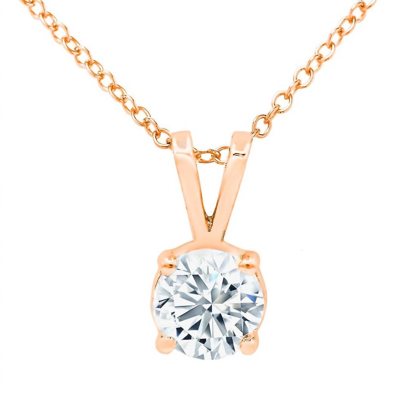 Diana M Jewels - 14kt 2.00 Cts Excellent Cut Lab Grown Diamond Solitaire Pendant Necklace