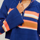 Free People - Striped Greta Half Zip Sweater