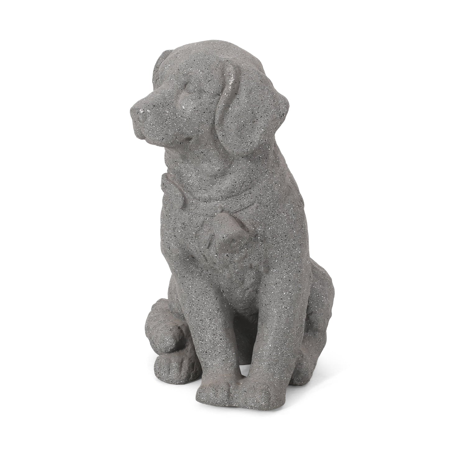 MGO Dog Statue, Outdoor Stone Gray, No Assembly Required