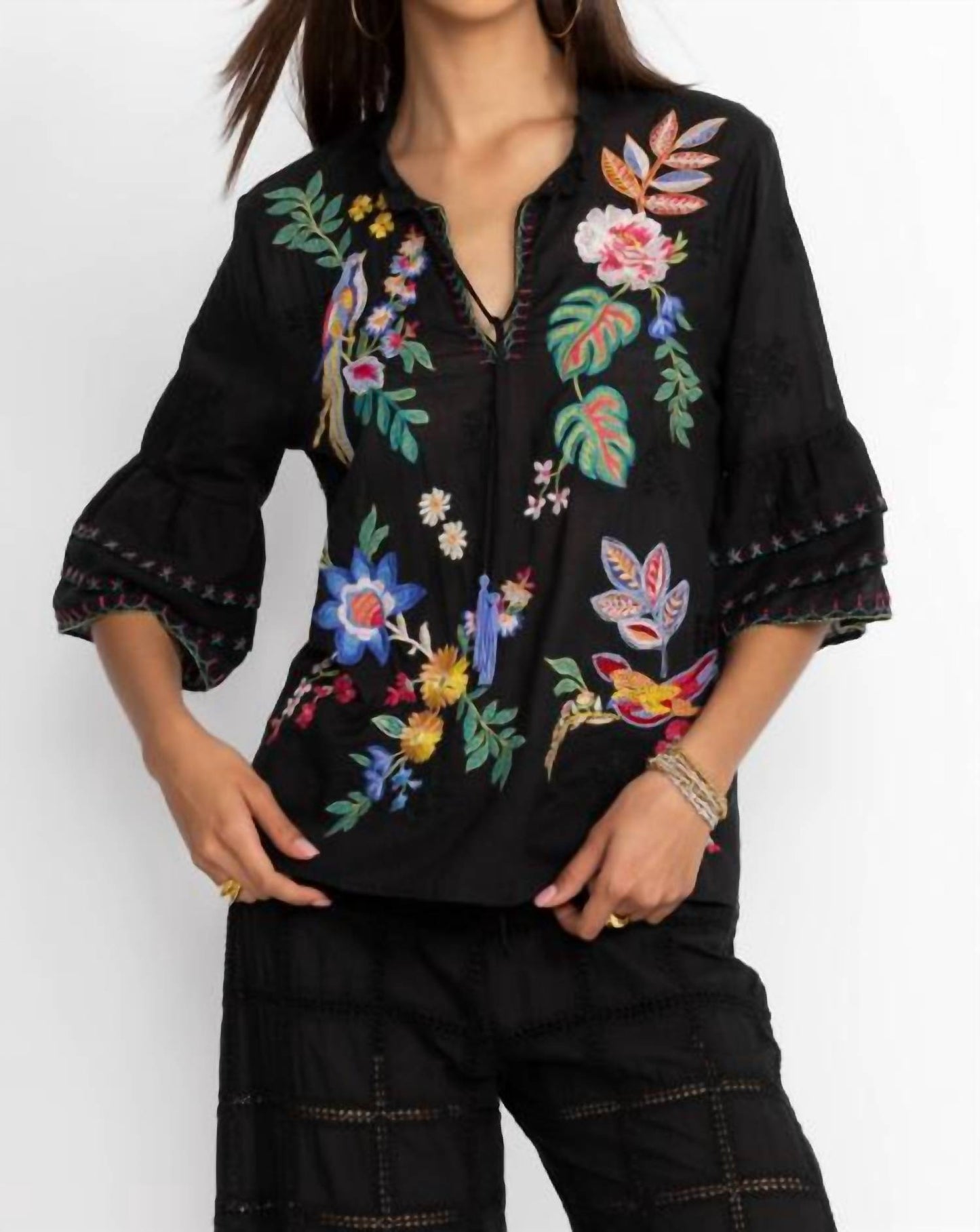 Johnny Was - Jeanette Ruffle Sleeve Blouse