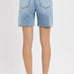 Risen - Curvy Tummy Control High Rise Mid Length Raw Cut Hem Shorts