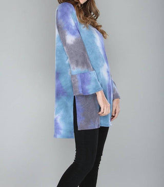 Crepas - Ruffle Sleeve Tie Dye Tunic