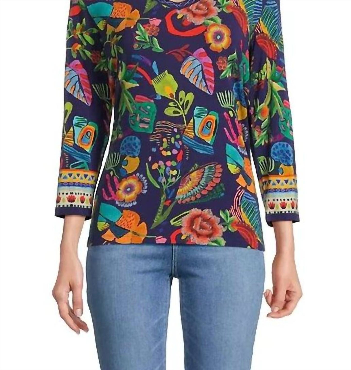 Johnny Was - JANIE FAVORITE 3/4 SLEEVE V-NECK TEE