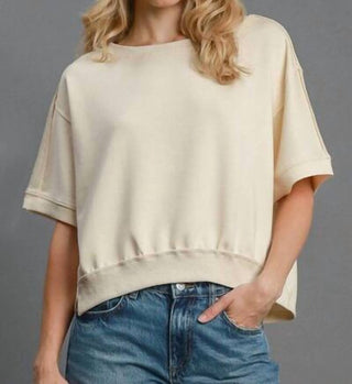 Trendsi - Umgee Full Size Lightweight Cropped Sweatshirt Plus Size