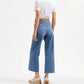 Veronica Beard - TAYLOR CROPPED HIGH RISE WIDE LEG JEANS