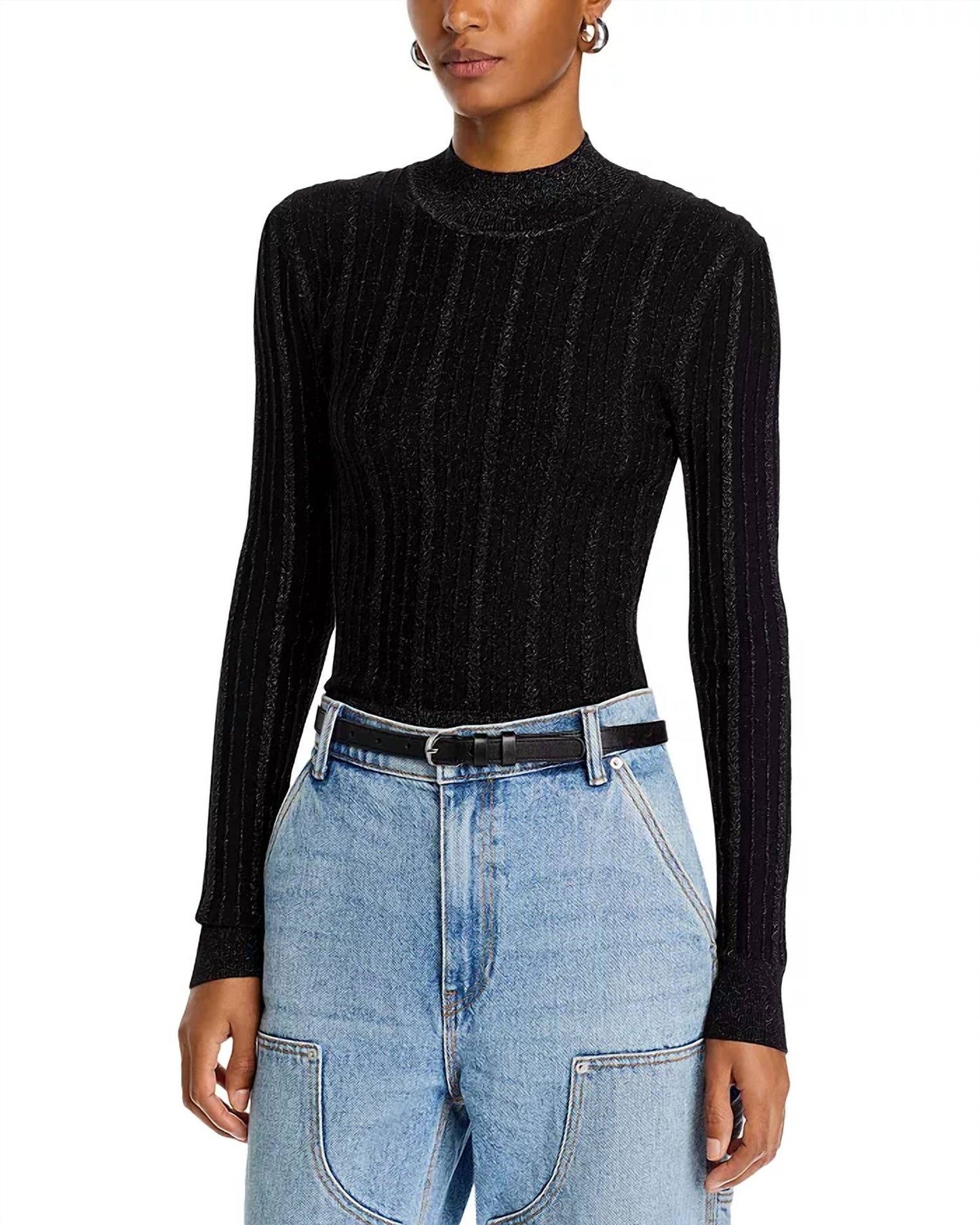 Steve Madden - Pamela Metallic Cable Knit Sweater