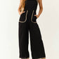 Entro - Contrast Square Neck Sleeveless Jumpsuit