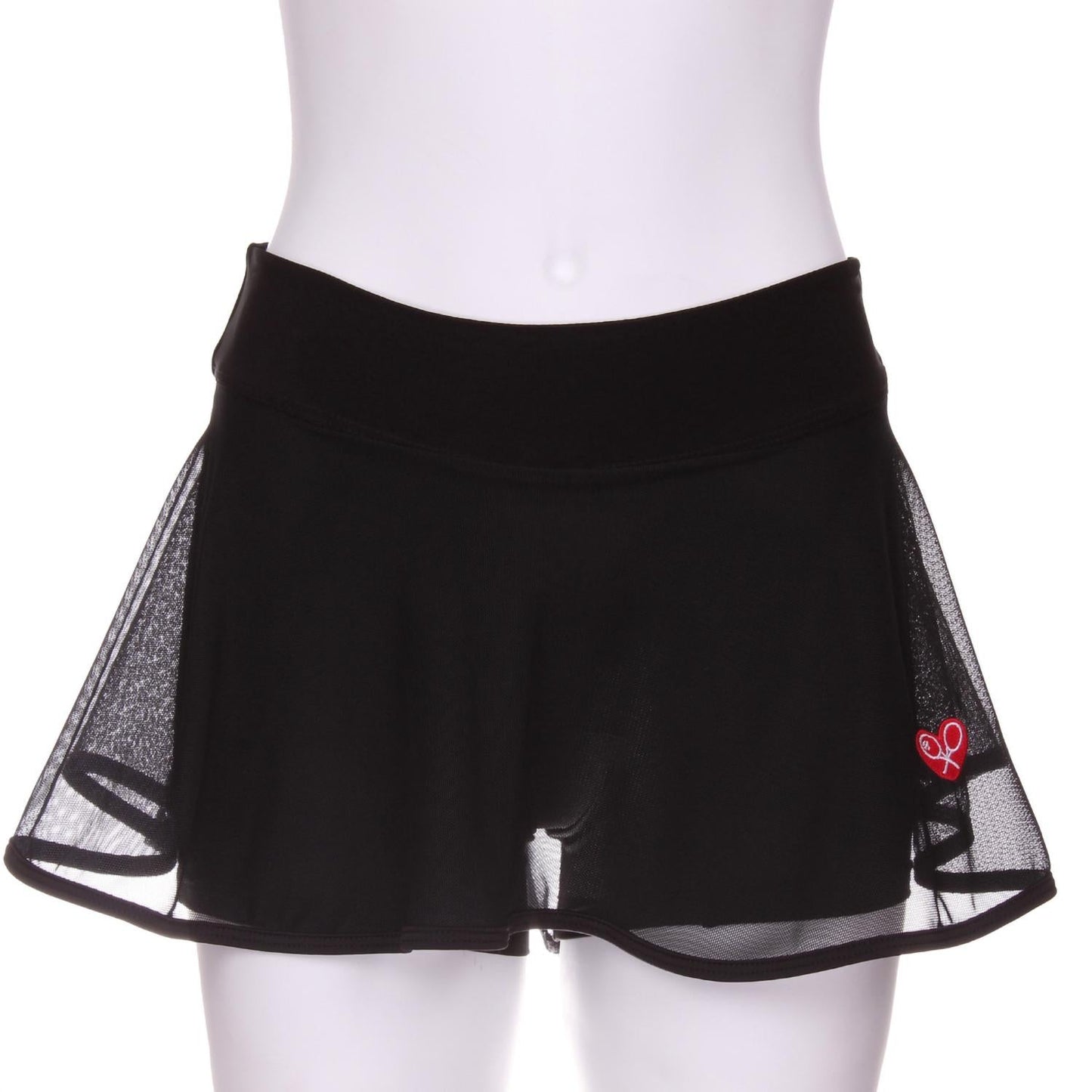 Love Love Tennis - Women's Fishnet Longer Shorties Tennis Skirt