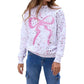 Vintage Havana - Girls Splatter Bow Oversized Crew Sweatshirt