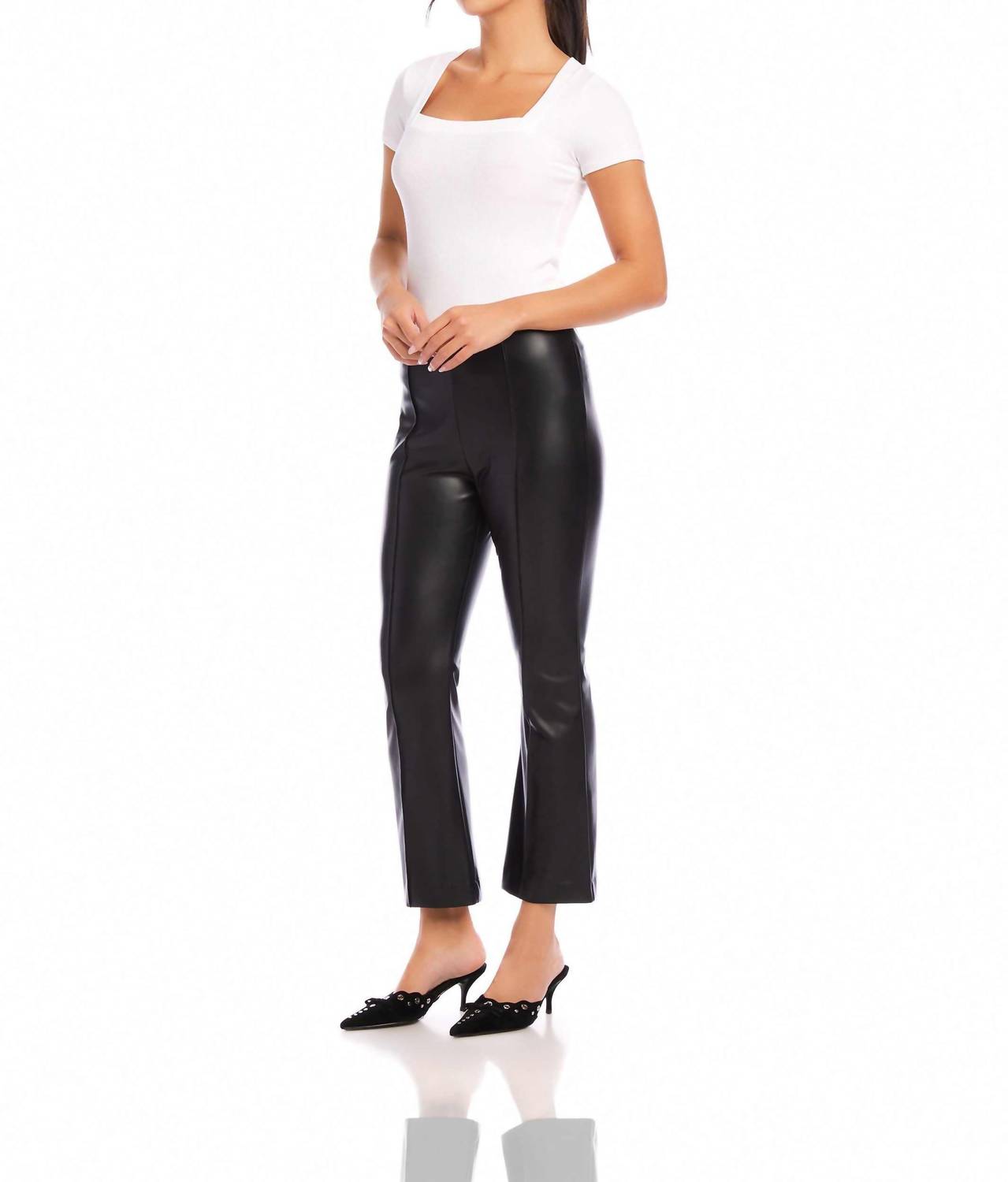 Fifteen Twenty - Sigourney Pintuck Faux Leather Pants