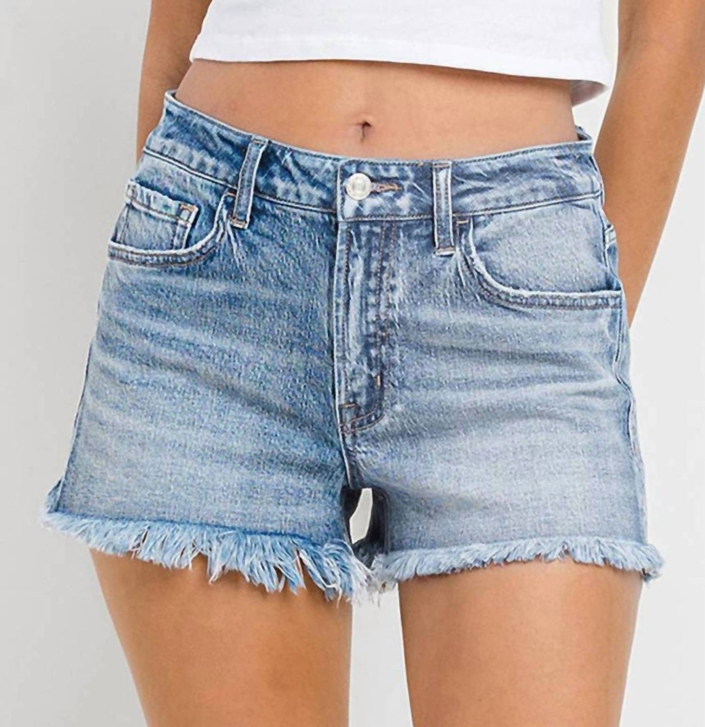 Vervet By Flying Monkey - HIGH RISE FRAYED SHORTS