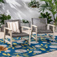 Outdoor Club Chair with Rattan Cover and Acacia Wood Frame - Gray
