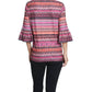 Multiples - Flounce Sleeve Chevron Print Top