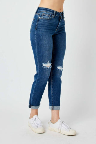 Judy Blue - Mid Rise Destroy Slim Jeans