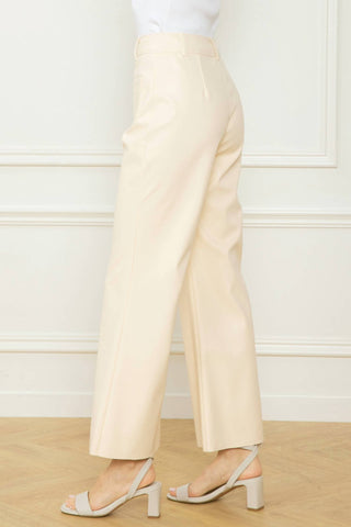 Entro - Faux Leather Wide Leg Pant
