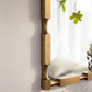 Gold Bamboo-Style Rectangular Wall Mirror, Textured Frame for Living Room/Bedroom/Entryway