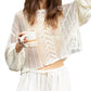 Pol - Openwork Balloon Sleeve Knit Cover Up
