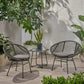 Cordella Outdoor Woven Wicker Chairs with Cushions Set of 2