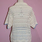 Aaron & Amber - Button Down Wave Trim Collared Sweater