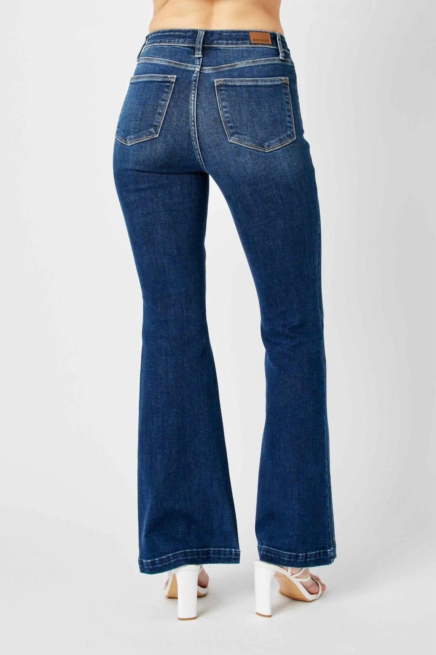 Judy Blue - High Waisted Angled Side Seam Detail Flare Jeans