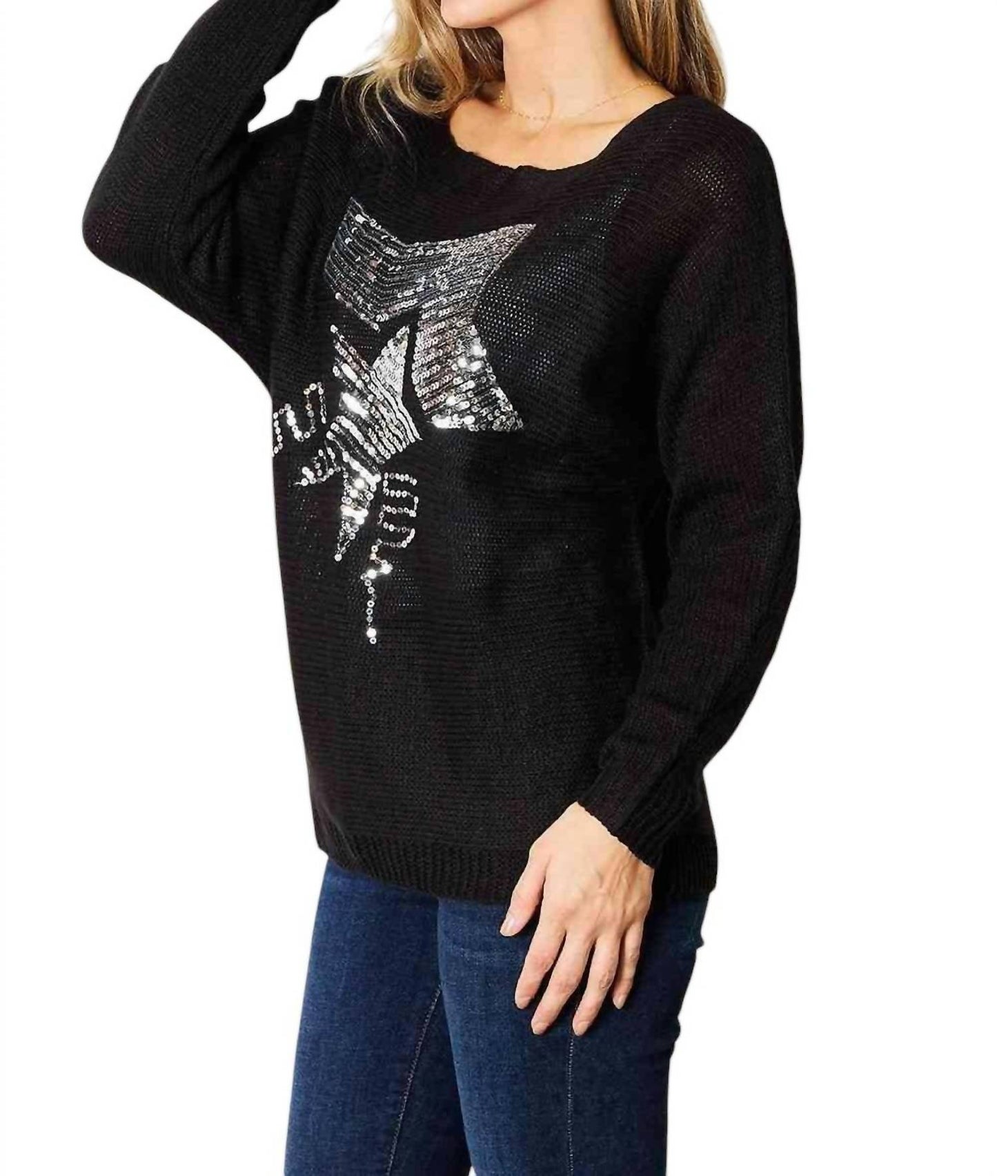 Double Take - Shimmering Sequin Dolman Sweater