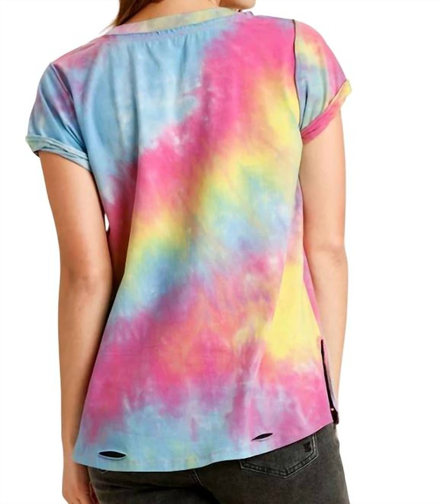 Umgee - Distressed Tie Dye Top