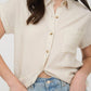 Blu Pepper - Collared Cuff Sleeve Back Pintuck Shirt