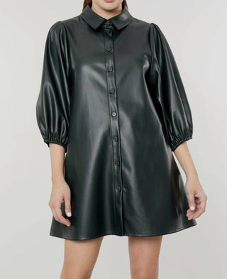 Dolce Cabo - Everywhere Leather Dress with Puff Sleeves