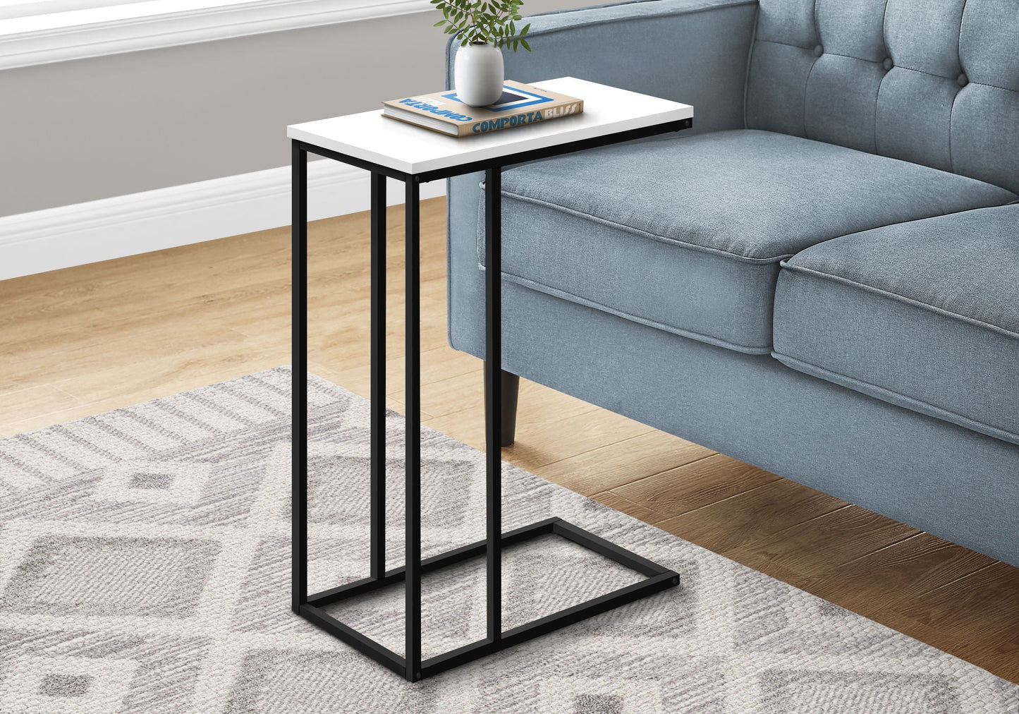 Accent Table, C-Shaped, Space-Saving Functionality