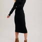 Bluivy - Women's V Neck Ribbed Knit Sweater Midi Dress