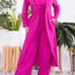 Karen T Design - Longline Blazer, Tank Top, And Wide-leg Pants Set