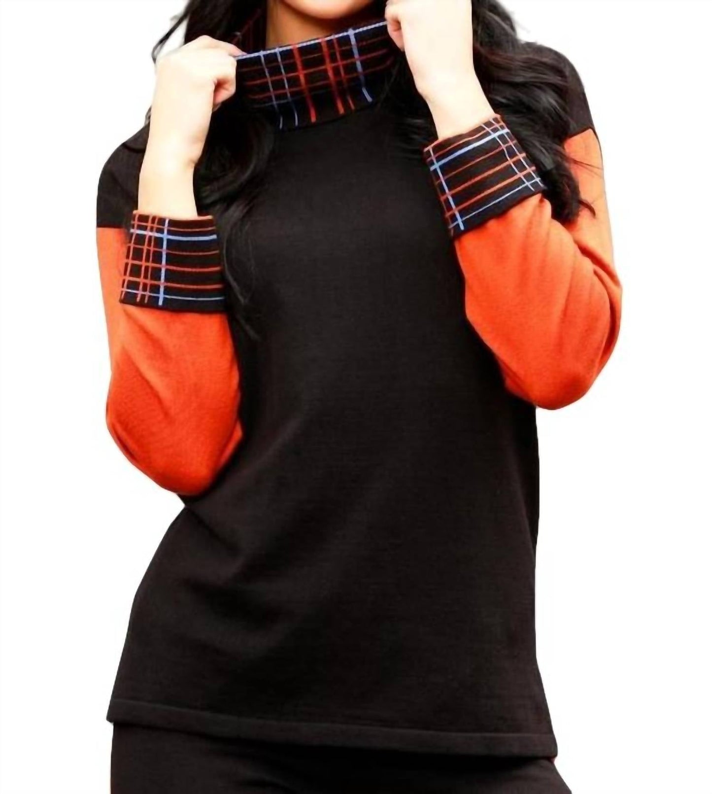 Angel Apparel - Plaid Turtleneck Top