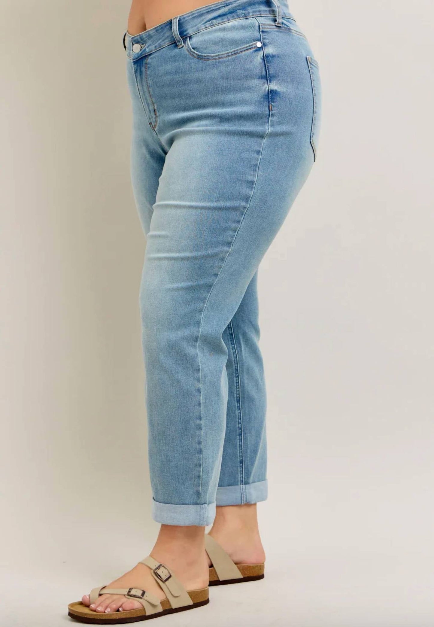 Judy Blue - Cool Denim Cuff Boyfriend Jeans