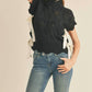 &Merci - Mock Neck Cropped Sweater Vest