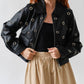 Aaron & Amber - Grommet Faux Leather Jacket