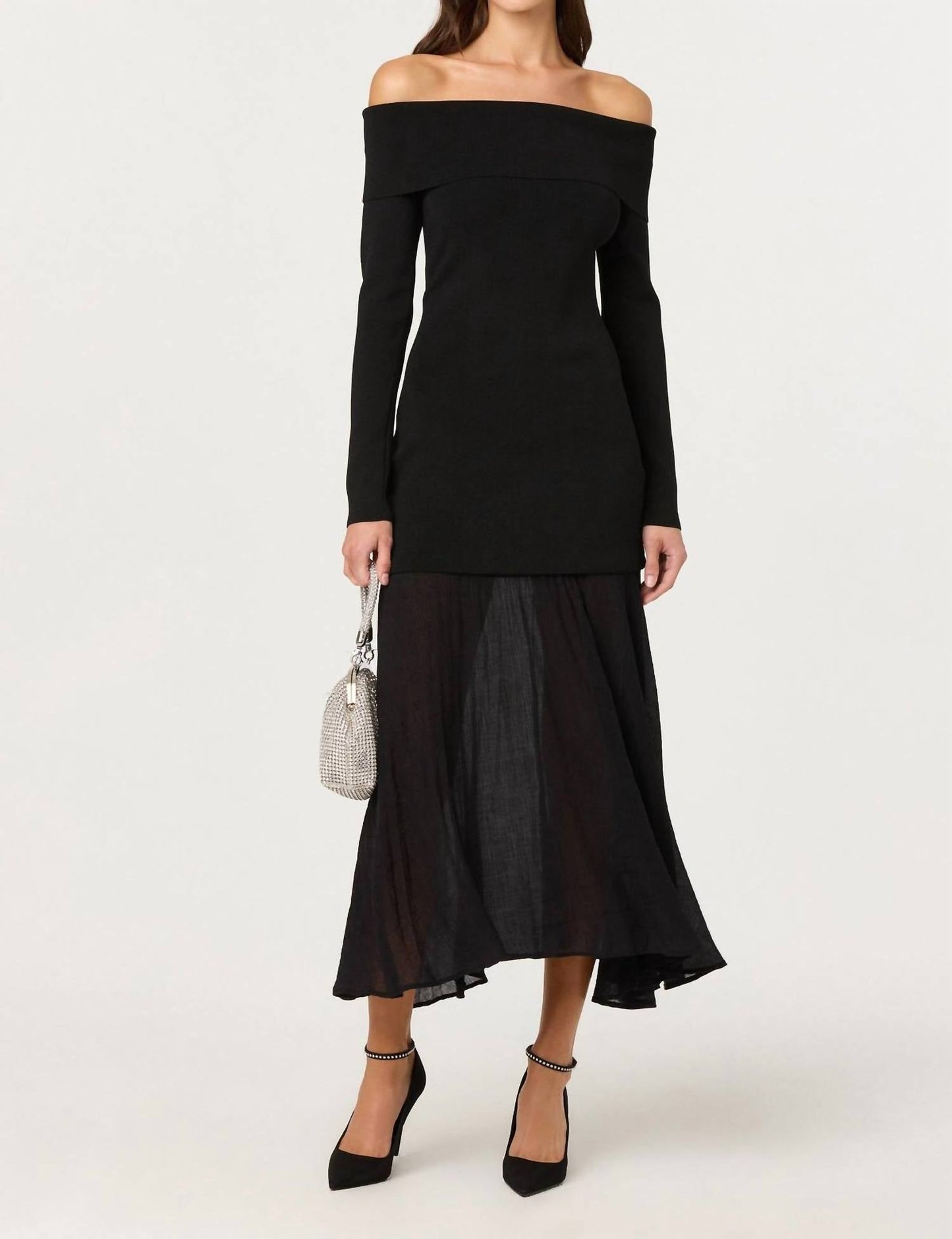 Astr - Lidia Mixed Media Maxi Dress