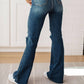 Judy Blue - High Rise Control Top Distressed Flare Jean