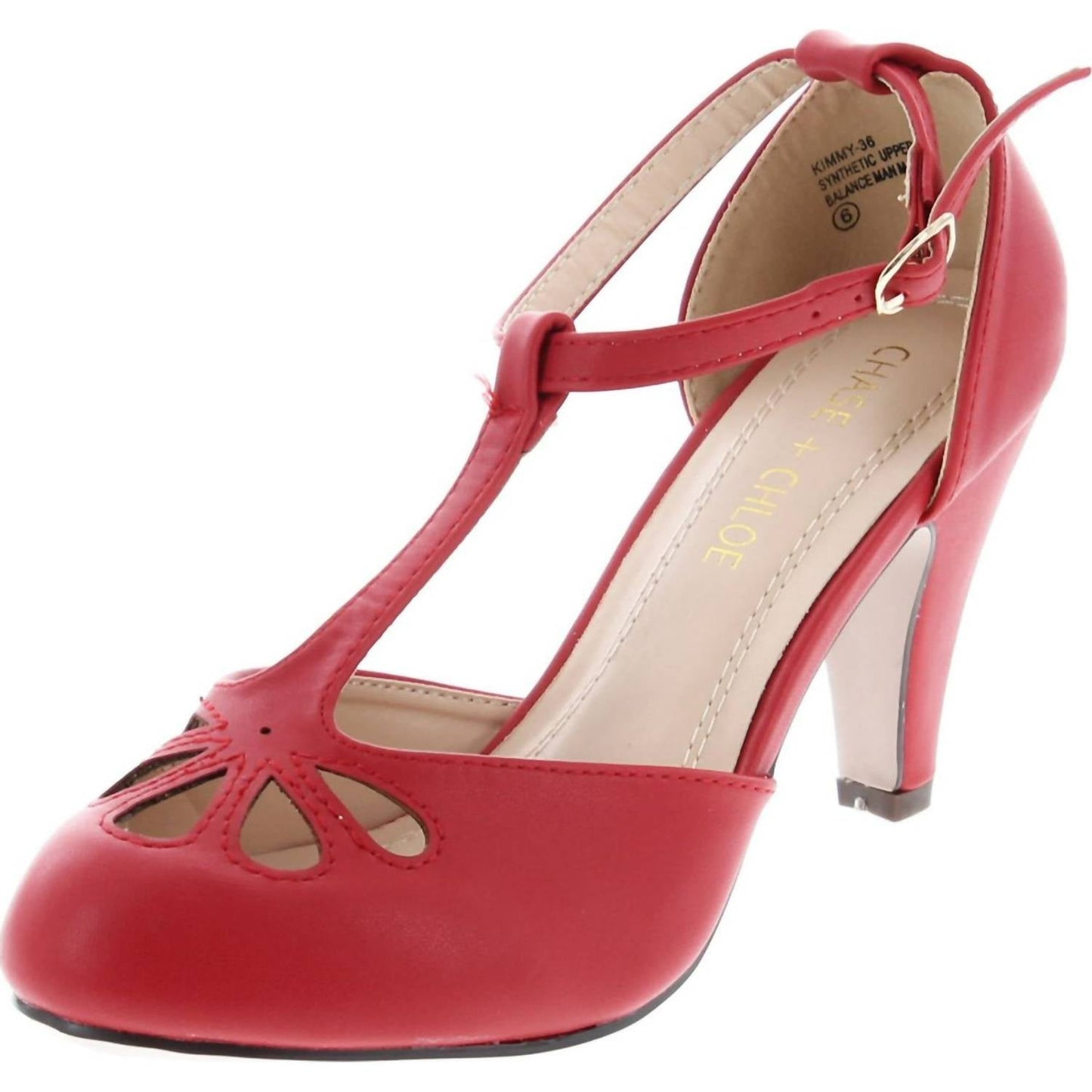 Chase + Chloe - Women's Kimmy-36 T-strap Pumps