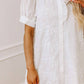 Entro - Floral Embroidered Button Down Dress