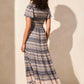Tribal - Ruched Top Short Sleeve Maxi Dress