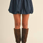 Klesis - Denim Balloon Bubble Mini Skirt