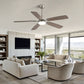 Ceiling Fan With LED Light, 6-Speed Wind, 5 Blades, Remote Control DC Motor