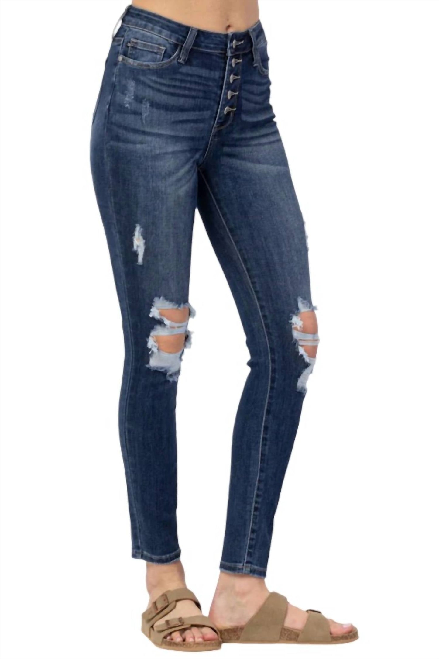 Judy Blue - BUTTON FLY SKINNY JEANS