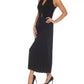 Joseph Ribkoff - V-neck Sleeveless Pleated Wide-leg Jumpsuit